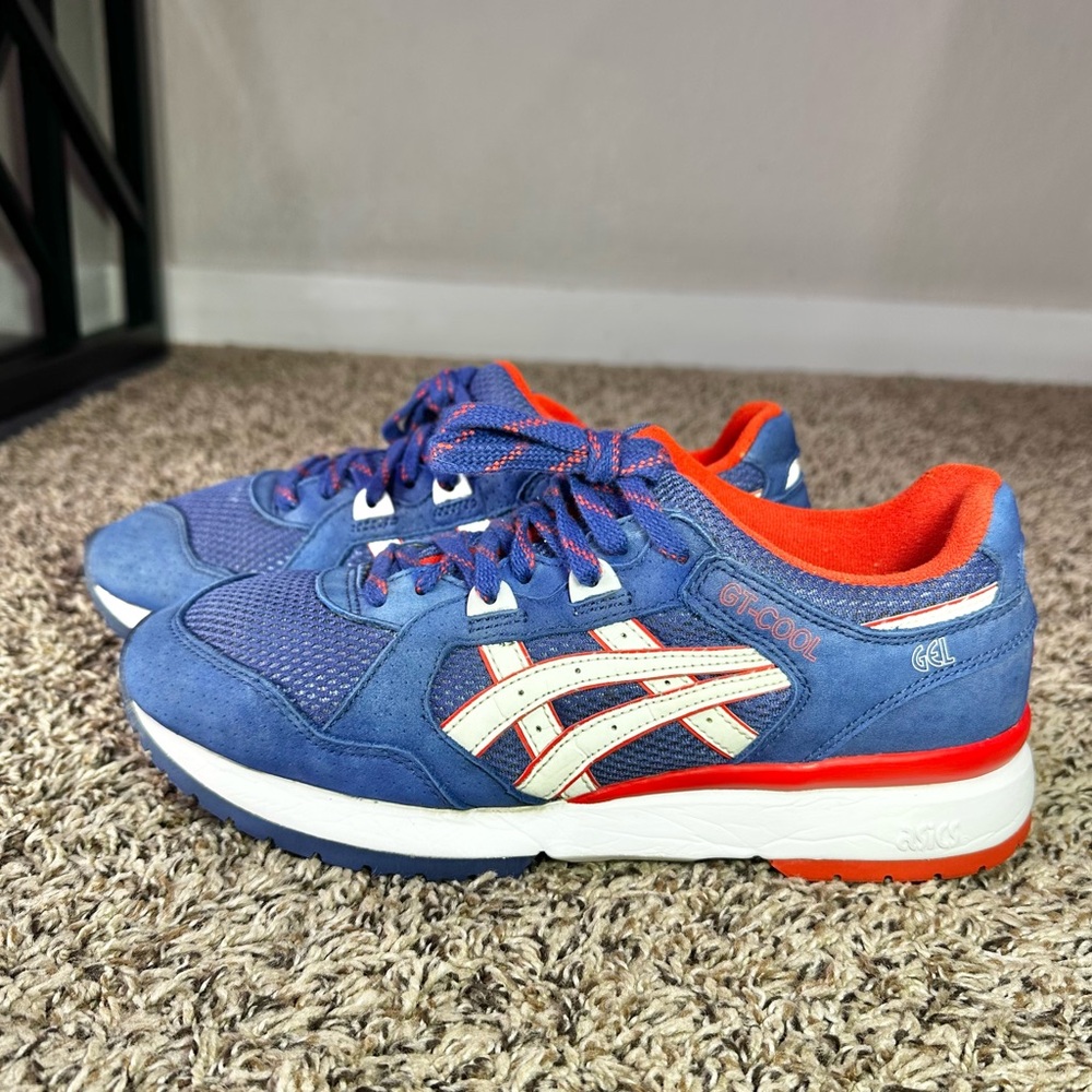 Asics Gel GT-Cool Athletic Shoes Sneakers Men Size 9 Retro Blue Suede Running